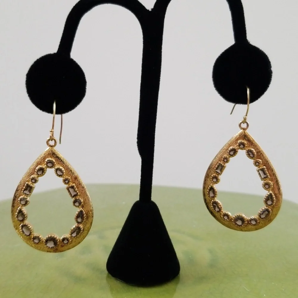 Used .925 Silver Earrings with Gem Accents - Picture 2 of 7